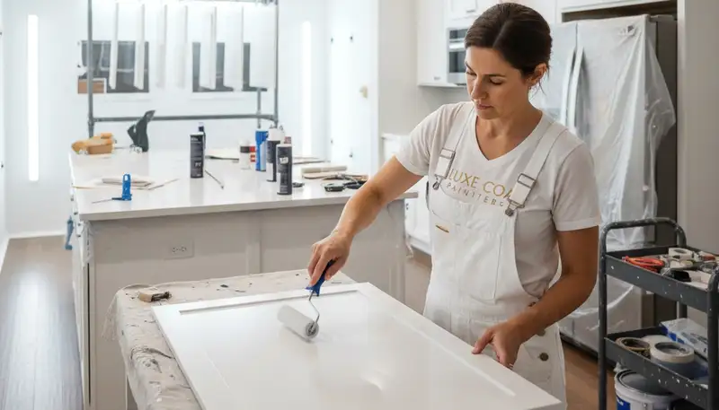 Professional cabinet painting and refinishing in Las Vegas, NV kitchen by expert painters