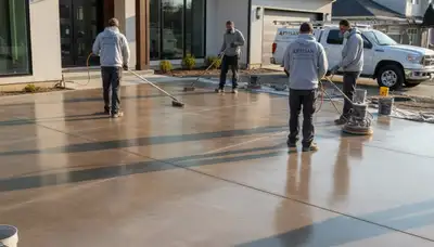 Professional concrete staining on Las Vegas patio with durable desert-tough finish