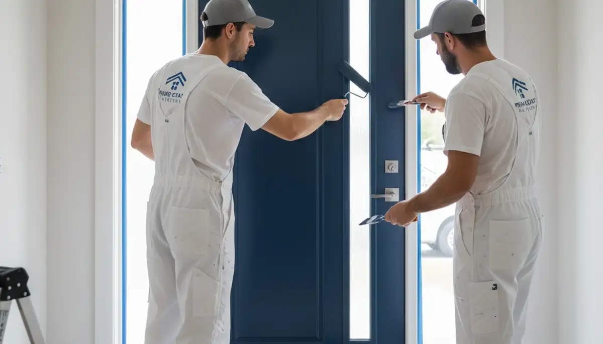 Professional door painting in Las Vegas NV by expert house painters enhancing curb appeal