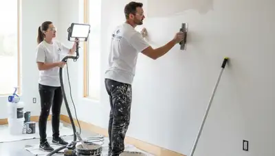 Professional drywall repair and wall painting in Las Vegas, NV home interior by expert painters