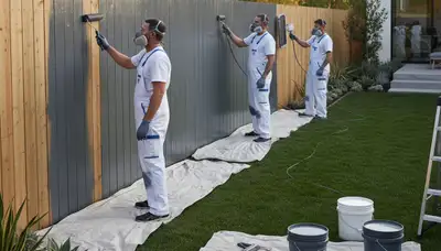 Professional fence painting in Las Vegas NV with UV-resistant coating for long-lasting desert protection
