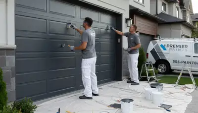 Professional garage door painting in Las Vegas NV enhancing curb appeal with durable finishes