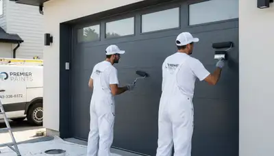Professional garage door painting in Las Vegas NV enhancing curb appeal with weather-resistant finish