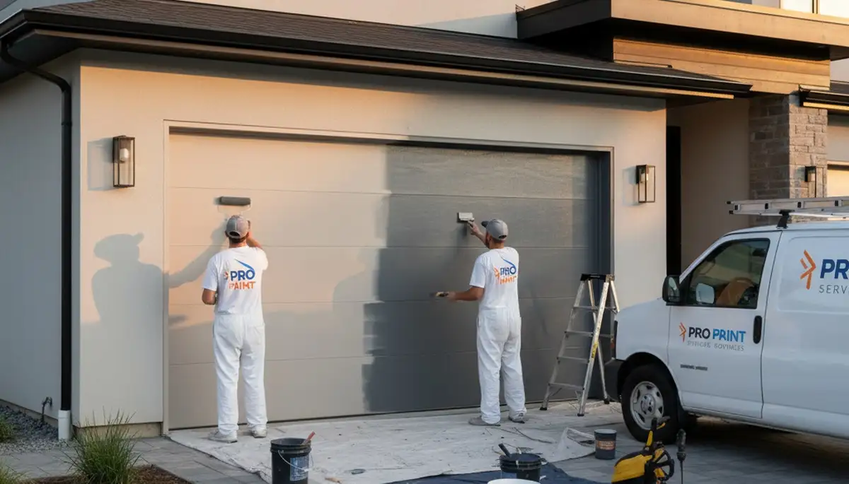 Professional garage door painting in Las Vegas NV enhancing curb appeal with heat-resistant finish